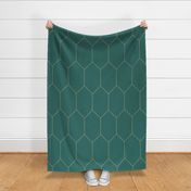 Teal Green and Gold Tile - Large Scale