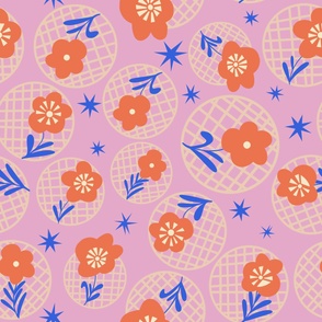 Bright Floral Fantasy - Japanese-Inspired Flower Print 
