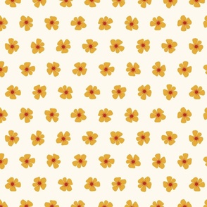 Gold Button Flowers on Cream