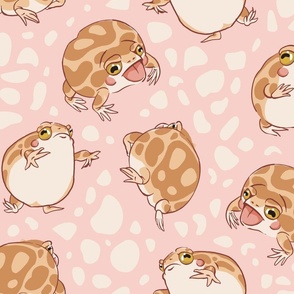Rain Frogs - Pink Background