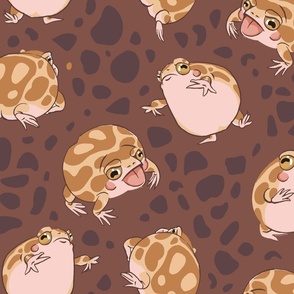 Rain Frogs - Brown Background