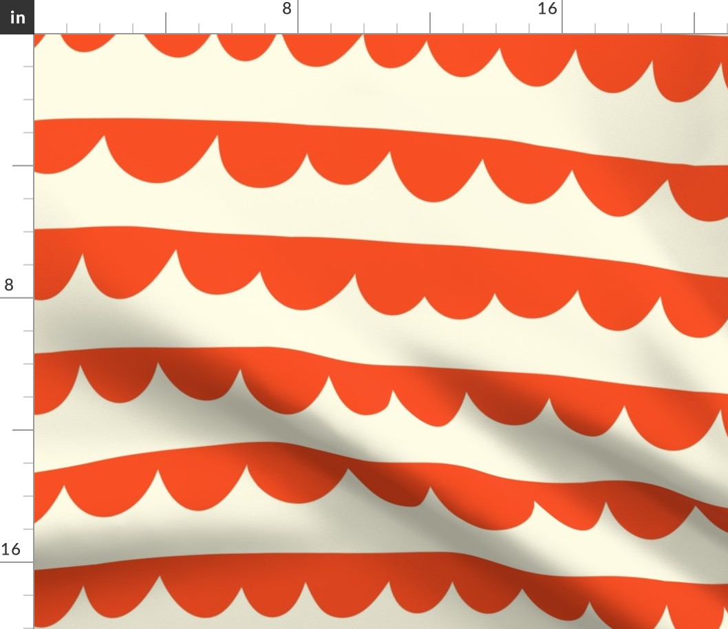Red Bumpy Abstract Horizontal Shapes - Medium