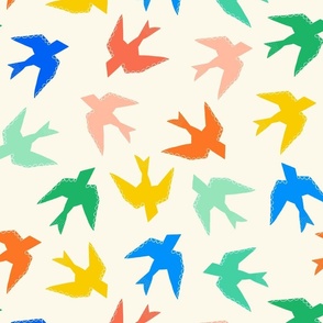 Retro Birds Abstract - Large