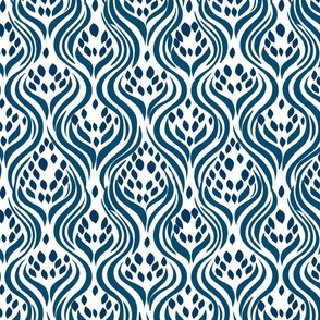 Navy Blue Organic Shapes Abstract Seamless Pattern