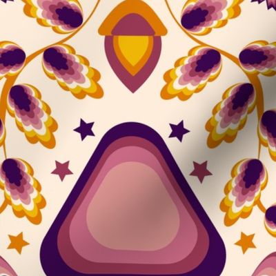 Mushroom Ogee (21") - purple, orange, cream (ST2024MO)