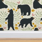 Forest Biome Challenge : Bears, Butterflies and Flowers Colourful Wildlife Pattern
