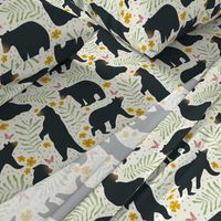 Forest Biome Challenge : Bears, Butterflies and Flowers Colourful Wildlife Pattern