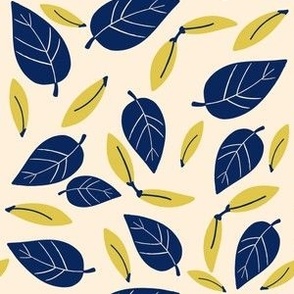 Autumnal Racket Leaves Fabric Print