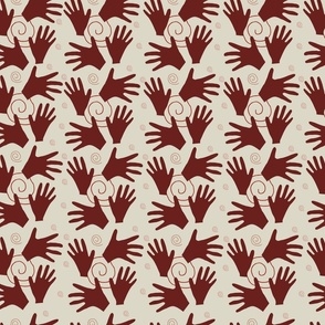 Hands of Time Eggshell Background Medium Scale