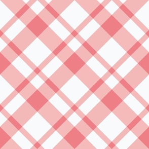 large plaid / pink and white