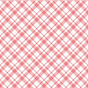 small plaid / pink and white