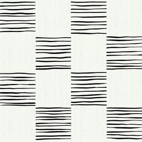 Patchwork Stripes - Bone White & Black
