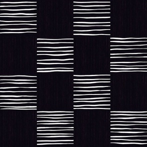 Patchwork Stripes  - Black & White