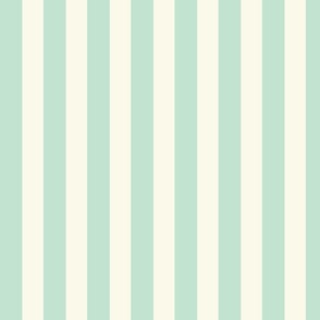 Cream and mint pastel stripe