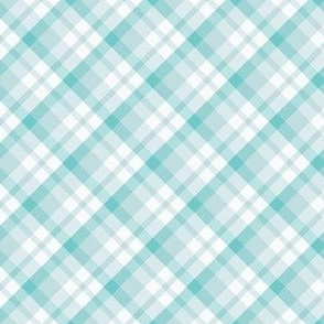 mini plaid / teal blue