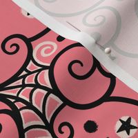 Large Halloween Swirls Party on Vintage Pink