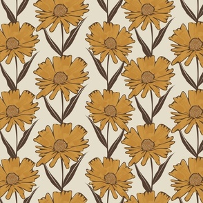 Vintage Wildflowers-Brown