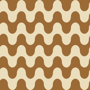 Retro Wave-Brown and Cream