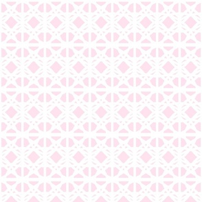 Pink Boho Macrame Lace Geometric in Light Pink and White - Large - Baby Girl Nursery, Pastel Boho, Pastel Easter