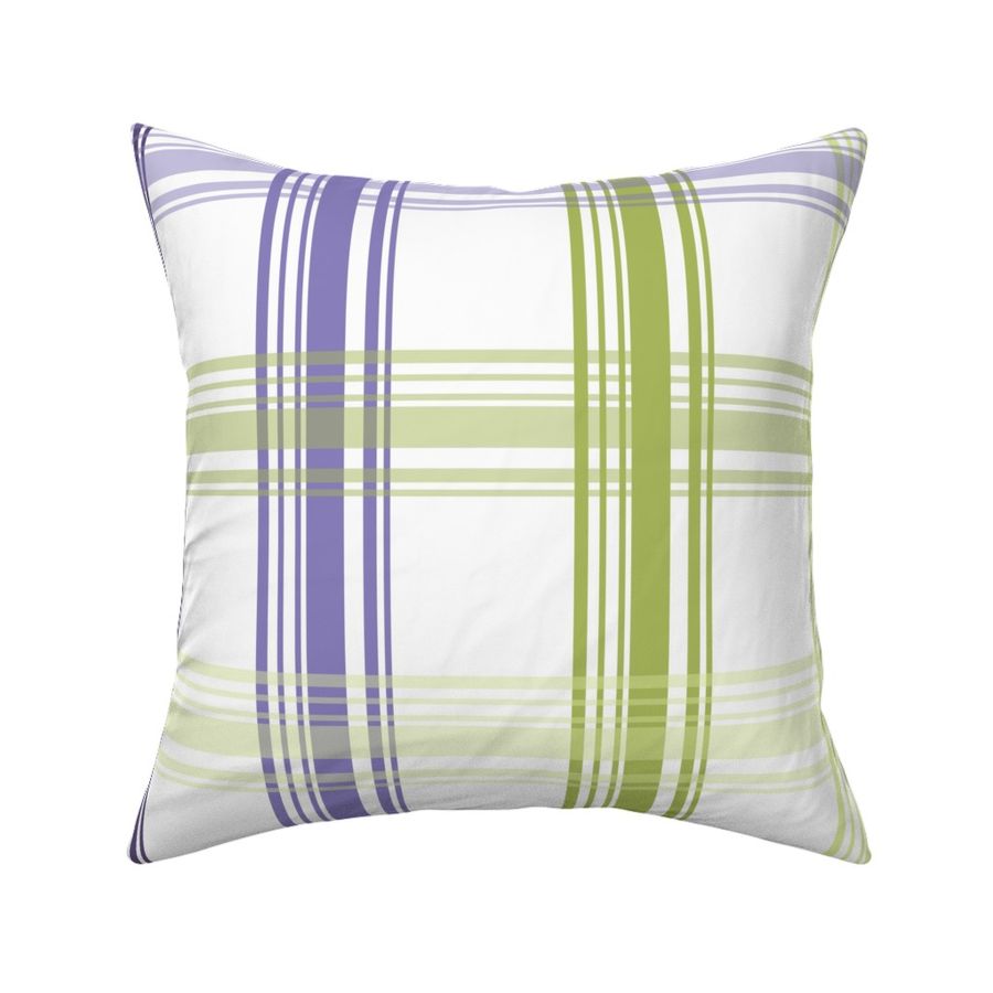 Retro Purple and Green Plaid on white-large scale