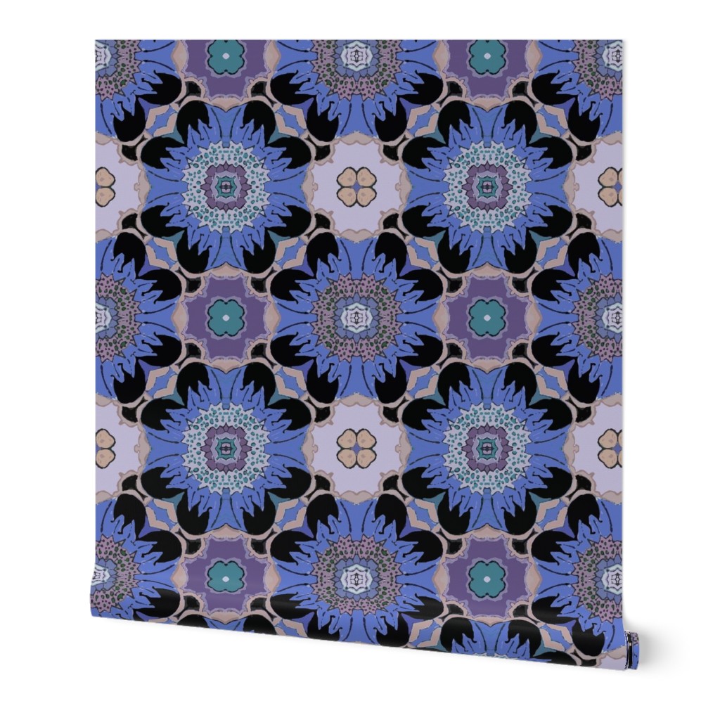 Folk Art Sunflower - Periwinkle Lavender Blue