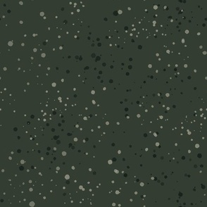 Polka Dot Speckled Green Black White (Medium Scale)