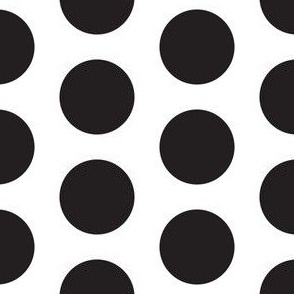 1.5 inches Polka Dot - Black