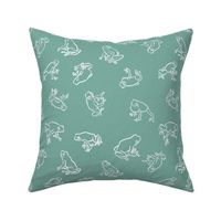 White line frogs - mint green