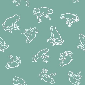 White line frogs - mint green