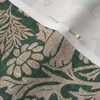 Modern damask/Year of the Rabbits /sea green/textured