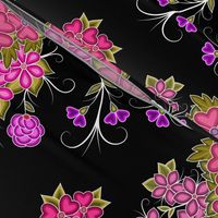 Valentine’s Day Ojibwe Floral Black Background