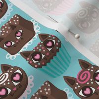 choco cats pattern blue small