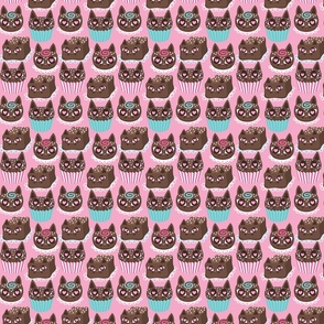 choco cats pattern pink small