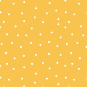 White polka dots on summer yellow 
