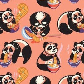 Pandas Eating Ramen Noodles 