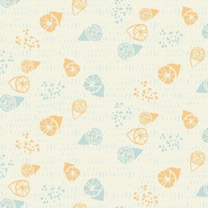 Lemon Halves on Eggshell Texture background