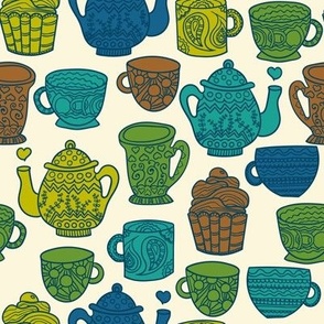 tea set green