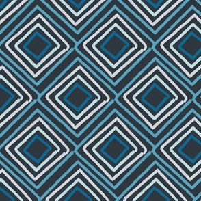( L ) watercolor blue geometric squares 