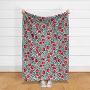 Of Sleep and Dreams Red Poppy Print Cream Background Custom Request Large