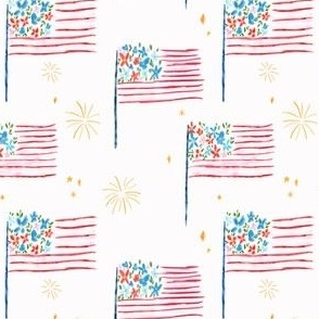 Floral Flag United States of America flag 4x4