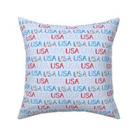 Floral USA July on Blue 4th Patriotic Design 4x4