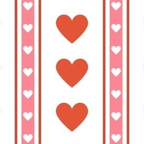 Valentine's Day herats red and pink stripes pattern