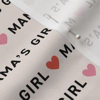 Minimalist Mother's Day - mama's girl text and hearts design pink on sand