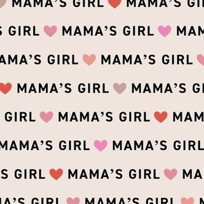 Minimalist Mother's Day - mama's girl text and hearts design pink on sand