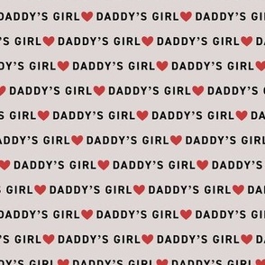 Minimalist Father's Day - daddy's girl text and hearts design red on beige 