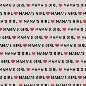 Minimalist Mother's Day - mama's girl text and hearts design red on beige  