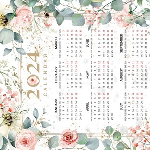Eucalyptus with pink flowers_ calendar 2024