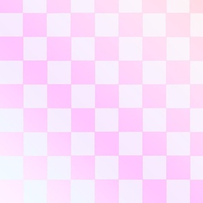 Retro Checkerboard Peach Fuzz Pink Gradient
