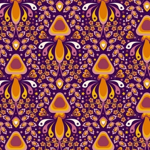 Mushroom Ogee (10.5") - purple, orange, pink (ST2024MO) 