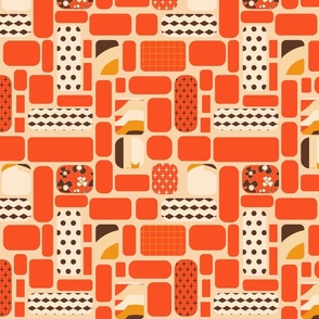 Grid Pattern Orange-Red - Spaceage